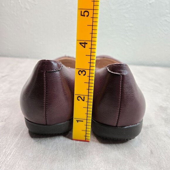 Cliffs Ballet Flats 7 Wide Fit Dark Brown Pleated Preppy Comfort Ballerina Shoes - Picture 4 of 11